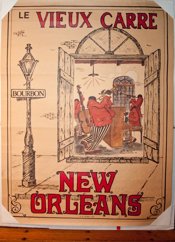 vintage new orleans poster le vieux carre french quarter vintage new orleans poster le vieux carre french quarter