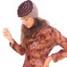 SALE. Crochet Hat Beige youth adult , Oversized Beanie with dark brown ruches