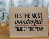 Set of 20 The Most Wonderful Time of the Year Christmas Cards - Typography Holiday Cards