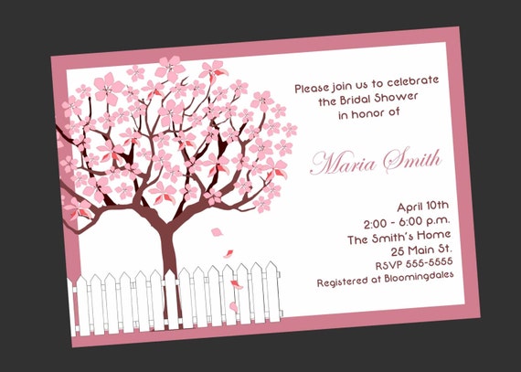 Cherry Blossom Bridal Shower Invitation Il_570xn