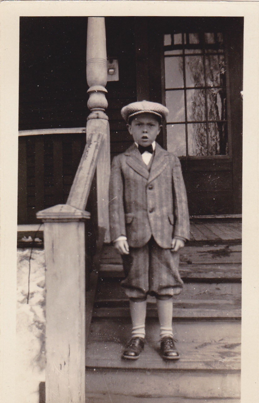 Spoiled Rotten Little Boy in Striped Knickers 1920s Vintage