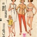 McCalls 7753 Misses 1960s Bathing Suit Pattern Cigarette Pants Boy Shorts Sleeveless Top and Dress Womens Vintage Sewing Pattern Bust 32