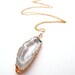 Long White Druzy Necklace - Rave in the Cave Luxe Pendant - Raw Agate Geode Slice