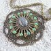 Vintage Statement Necklace, HUGE Royal Medallion, Silver Ornate Pendant, Turquoise Beads, Purple Moonglow Cabochon, 1960s Mad Men Jewelry