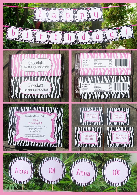 Sleepover Party Slumber Party Invitation & Printable Collection - EDITABLE Text - personalize at home with Adobe Reader - INSTANT DOWNLOAD Il_570xn