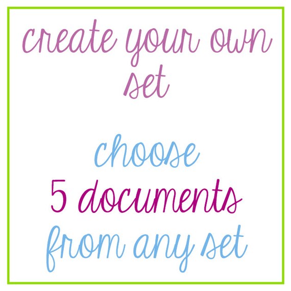 Create Your Own Set Choose 5 Documents From Any by TheNestEffect