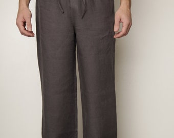 Linen Classical Pajama Trouser for Men/ Linen Mens Loungwear/ Linen Sleepwear For Men