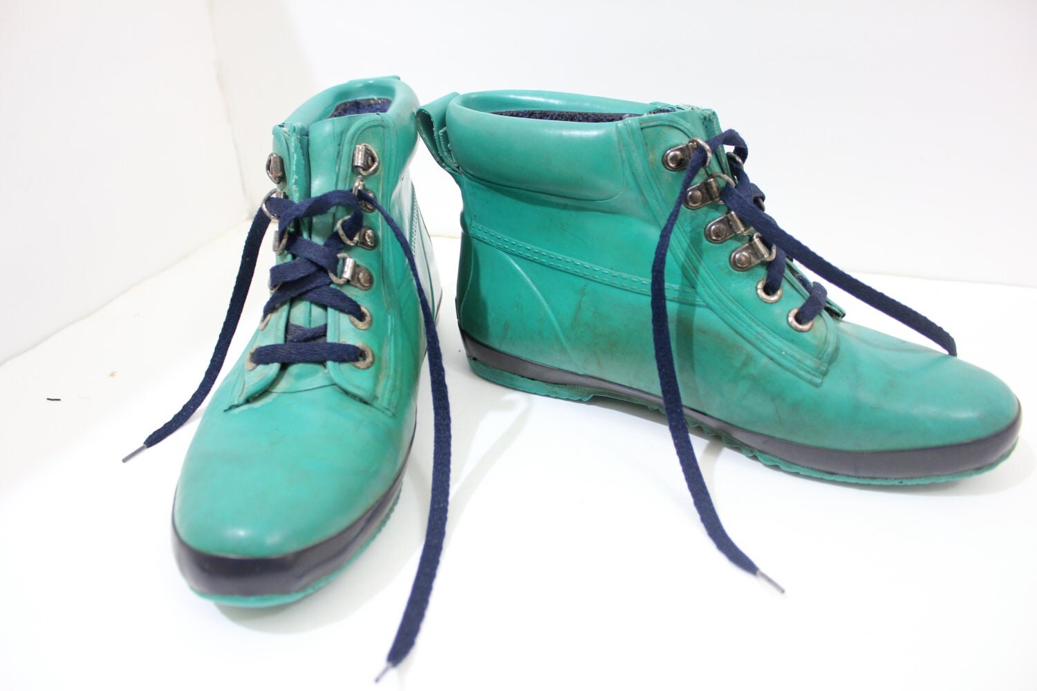 Vintage Retro Eddie Bauer Mint Sea Foam Green Rain Boots