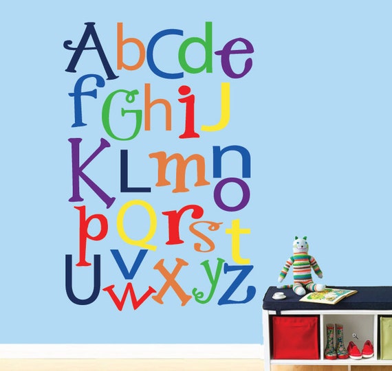 Alphabet Wall Decal LARGE Reusable Wall Decal 326LSWA