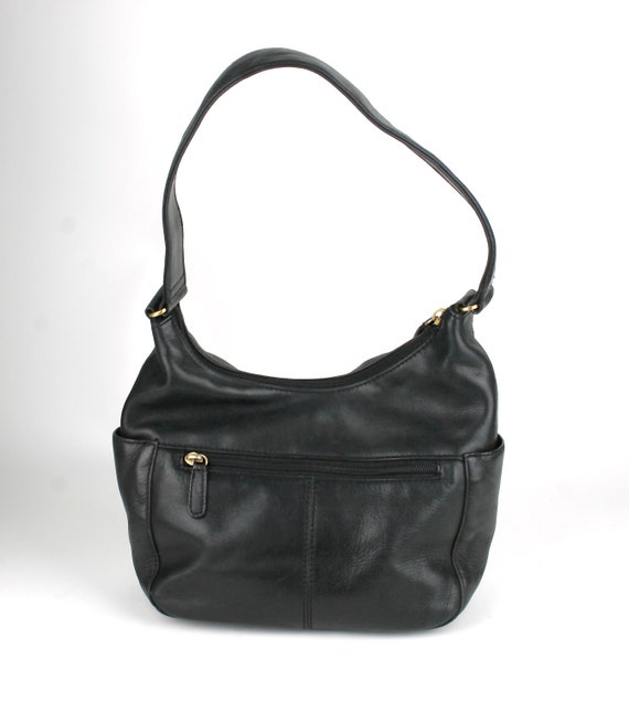Small Super Soft Black Leather Hobo Bag by St. by MochasCorner