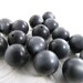30 Vintage 10mm Charcoal Gray Moonglow Lucite Beads Bd234