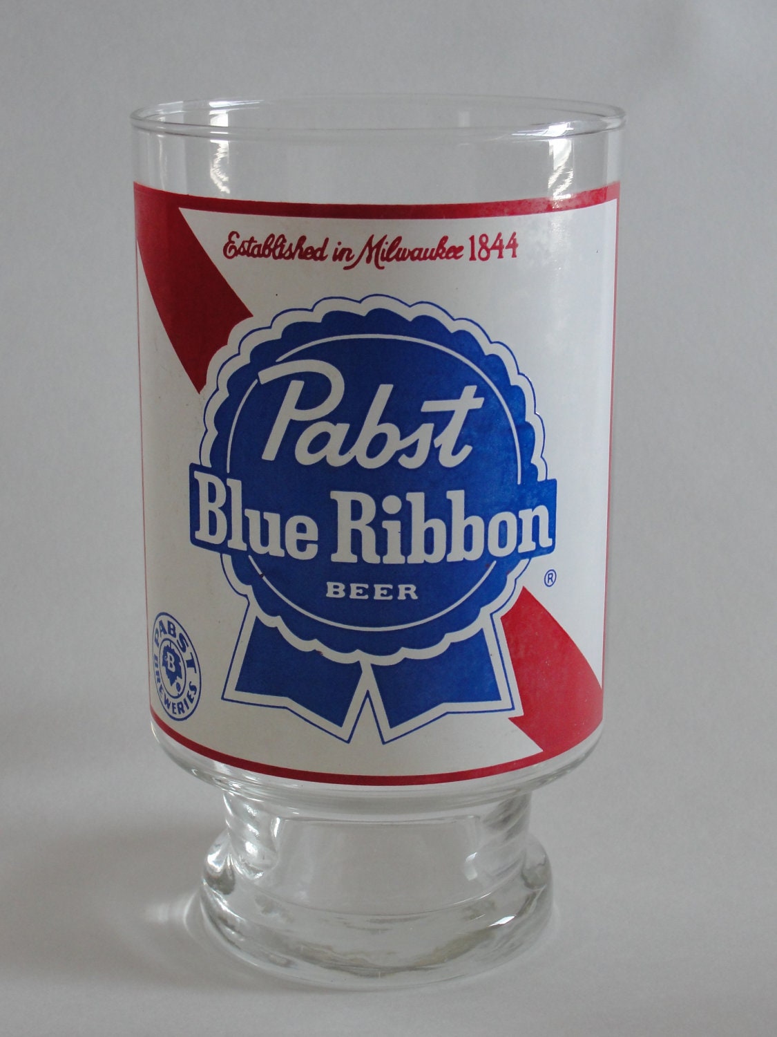 Vintage Pabst Blue Ribbon Beer Glass Great Condition 6