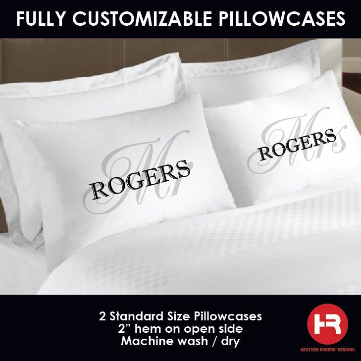 Mr & Mrs Pillowcases 2 Personalized Pillowcases Wedding