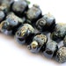 Black glass lampwork beads set, handmade beads, organic, beachy - SRA, by MayaHoney