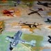 Airplane toddler baby bedding fitted sheet standard pillowcase blue orange