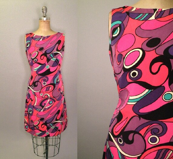 modern art dress graphic print dress