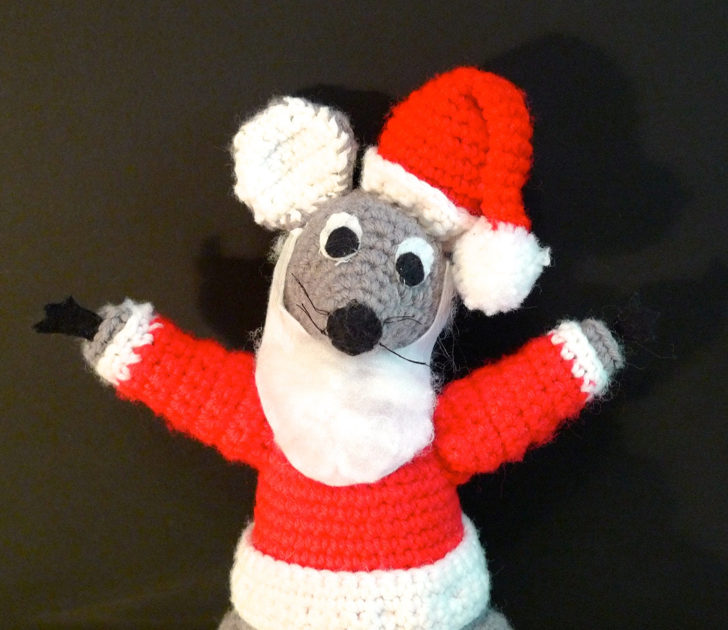 Santa Mouse amigurumi Vintage Crochet Plush Santa Christmas