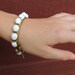 Early Miriam Haskell White& Gold Filigree Bracelet/Vintage1940s Signed/Bangle/Milk White Beads/Gold Gilt Filligree/Safety Chain/40s/Marked