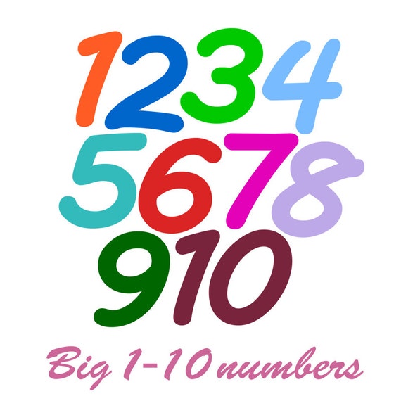 Numbers Vinyl Wall Decal Big 1 10 Kids Room Decor Play