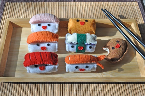 Sushi Plushies by hellajello on Etsy