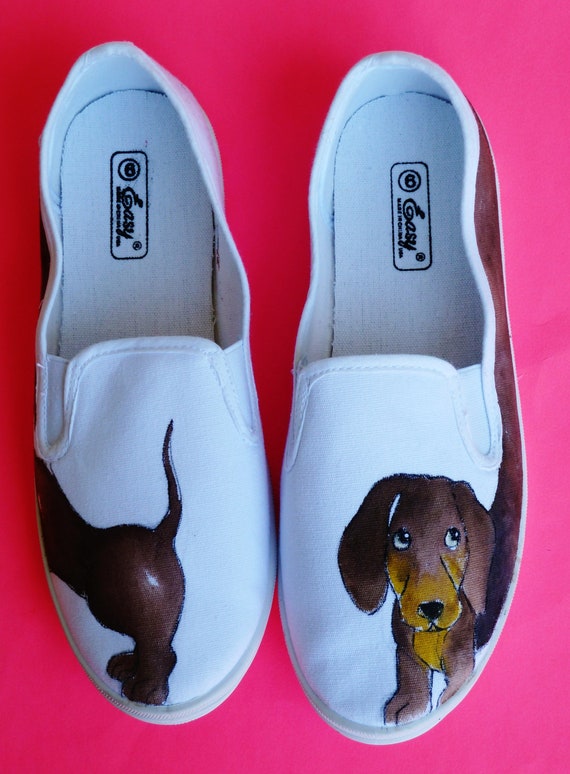 Dachshund Canvas ShoesSlip On ShoesLace Up