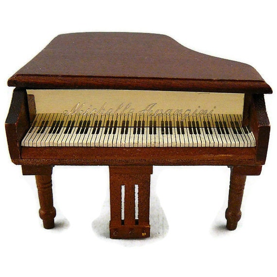 Vintage Wood Grand Piano Music Box Sanko by JulianosCorner on Etsy