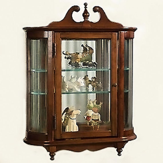 Spring Discount: Butler Curved Glass Curio Cabinet