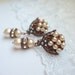 Miss Alice Pearl Stud Earrings in Vintage Style Antique Copper Post Earrings Imitation Pearl Bridal Earrings Wedding Jewelry