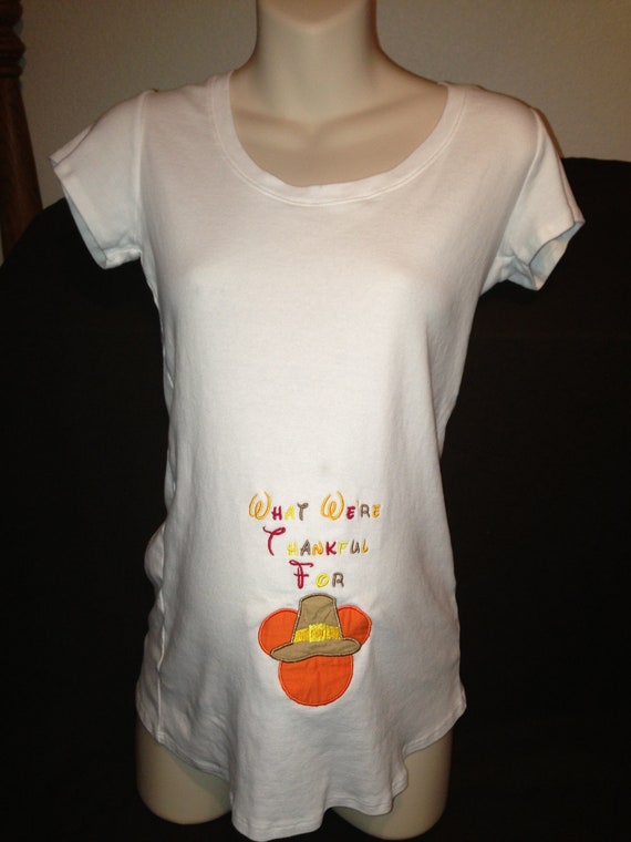 Thanksgiving Maternity Shirt in Disney font by