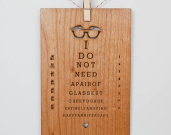 You Are Entirely Amazing - Anniversary Card, Anniversary Card for Husband, Wood Valentine Card