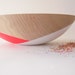 Wooden Salad Bowl, 12" Neon Pink and White, Modern Decor, CHERRY WOOD, Wedding Gift