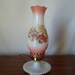 Vintage Milk Glass Table Lamp Night Light, Hand Painted Yellow Red Rose Bedroom Decor, Shabby Chic Cottage Electric Gone With The Wind