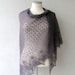 Purple hand knitted luxury shawl with lace and nupps