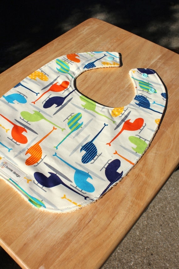 Helicopters Plastic Lined Bib