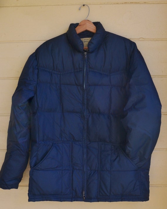 Ski Jacket Blue Coat Blue Jacket Down Jacket Mens Quilted Winter Coat Puffer Coat Size XL