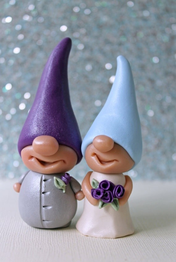 Gnome Cake or Cupcake Toppers Custom Colors by CherryRedToppers