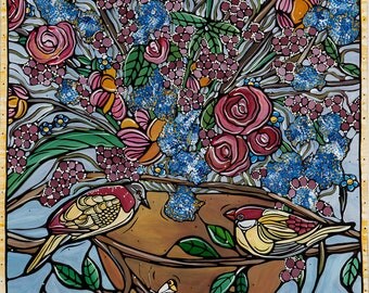 Blue bird art | Etsy