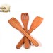 Wooden Spatulas SET of 3 - Two Regular and One Slotted Spatula from Cherry wood