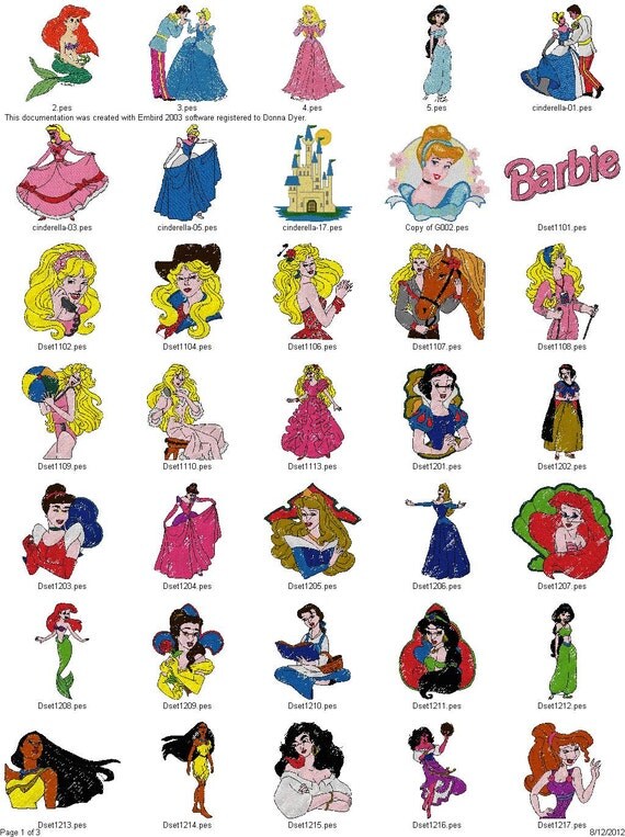 INSTANT DOWNLOAD 75 Best of Disney Princess by EmbroideryNation