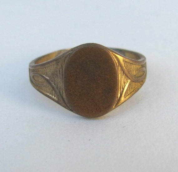 SALE antique ring size 8 mens pinky ring heavy metal