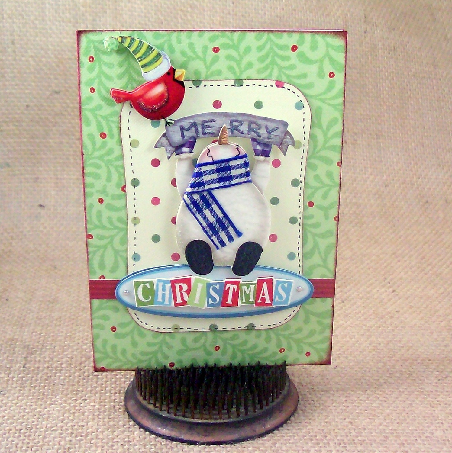 merry christmas card handmade greeting card
