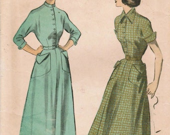 1940s Advance 5217 Vintage Sewing Pattern Teen's Dress Size 12 Bust 30