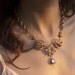 Bridal Necklace - Gold Chain with Crystal Drop - Romantic Estate Style - Antique Look - Rhinestone and Golden Filigree