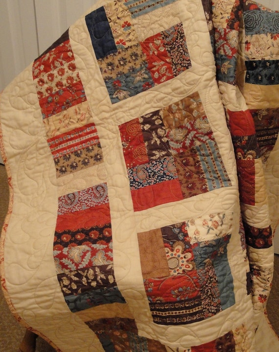 Lap Size Handmade Quilt by saratogastitches on Etsy