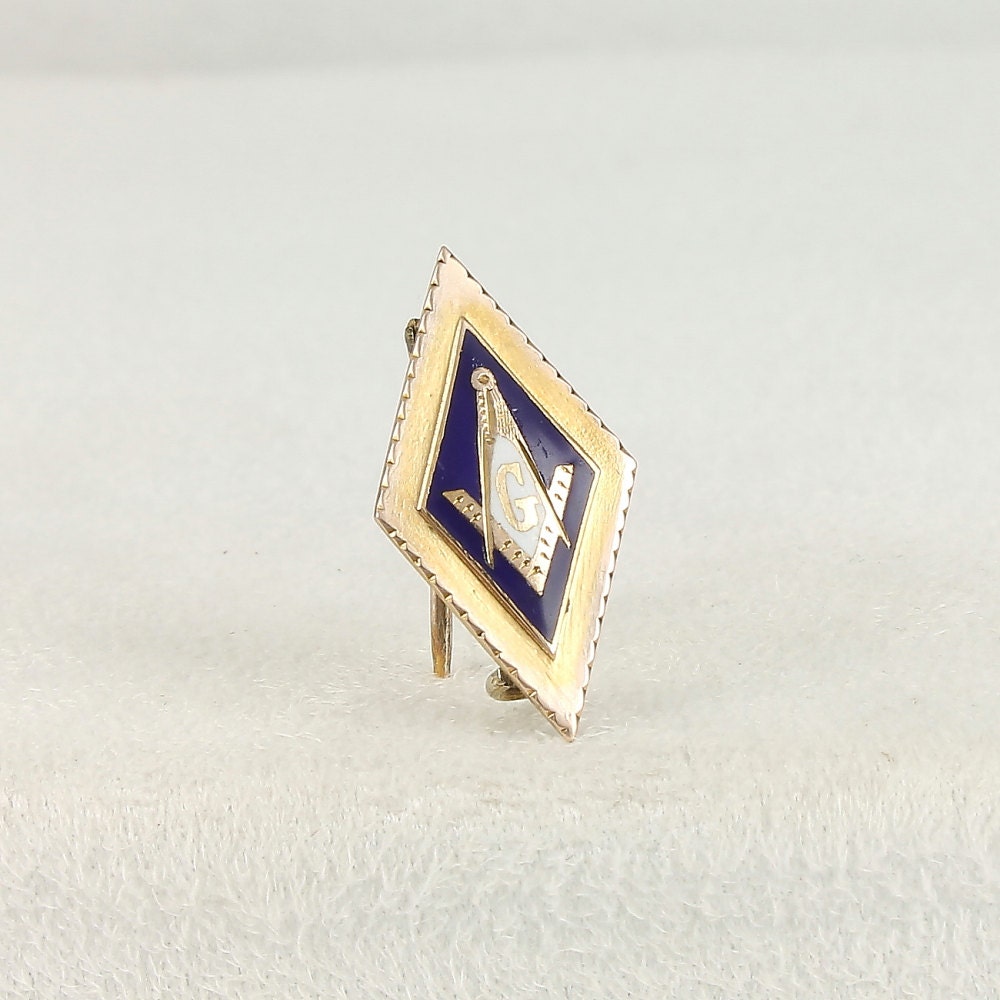 Masonic Antique Pin 9K Gold Masonic Lapel Pin 1895