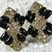 Vintage Earrings, Black Rhinestone Earrings, Large Rhinestone Earrings, Geometric Art Deco Rhinestone Earrings, 1950s 1960s Mad Men Jewelry