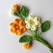 Crochet Applique Flowers and Leaves Set Any Colour - Made to Order