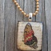 Burnt orange butterfly Scrabble tile necklace under 10 for her gift ideas repurposed fall colors womens fashion