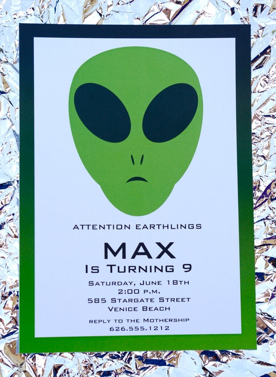 Alien Party Invitations 1