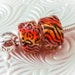 Lampwork Hot Kitty Big Hole Bead Pair Sterling Silver Fully Lined Handmade SRA Artist